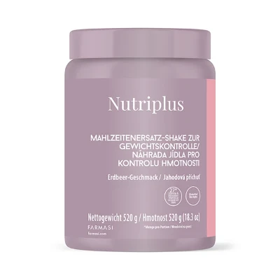 image of Nutriplus Koktejl - náhrada jídla s jahodovou příchutí 520 g