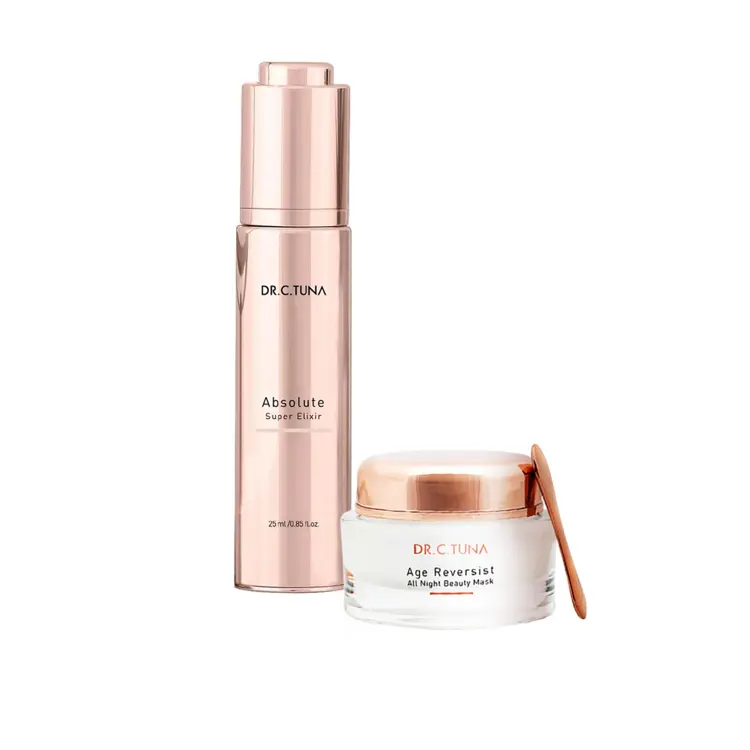 image of Dr. C. Tuna suchý olej Absolute Super Elixir 25 ml + Dr. C. Tuna Age Reversist noční pleťová maska 50 ml